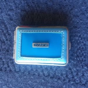 Fossil leather pill box